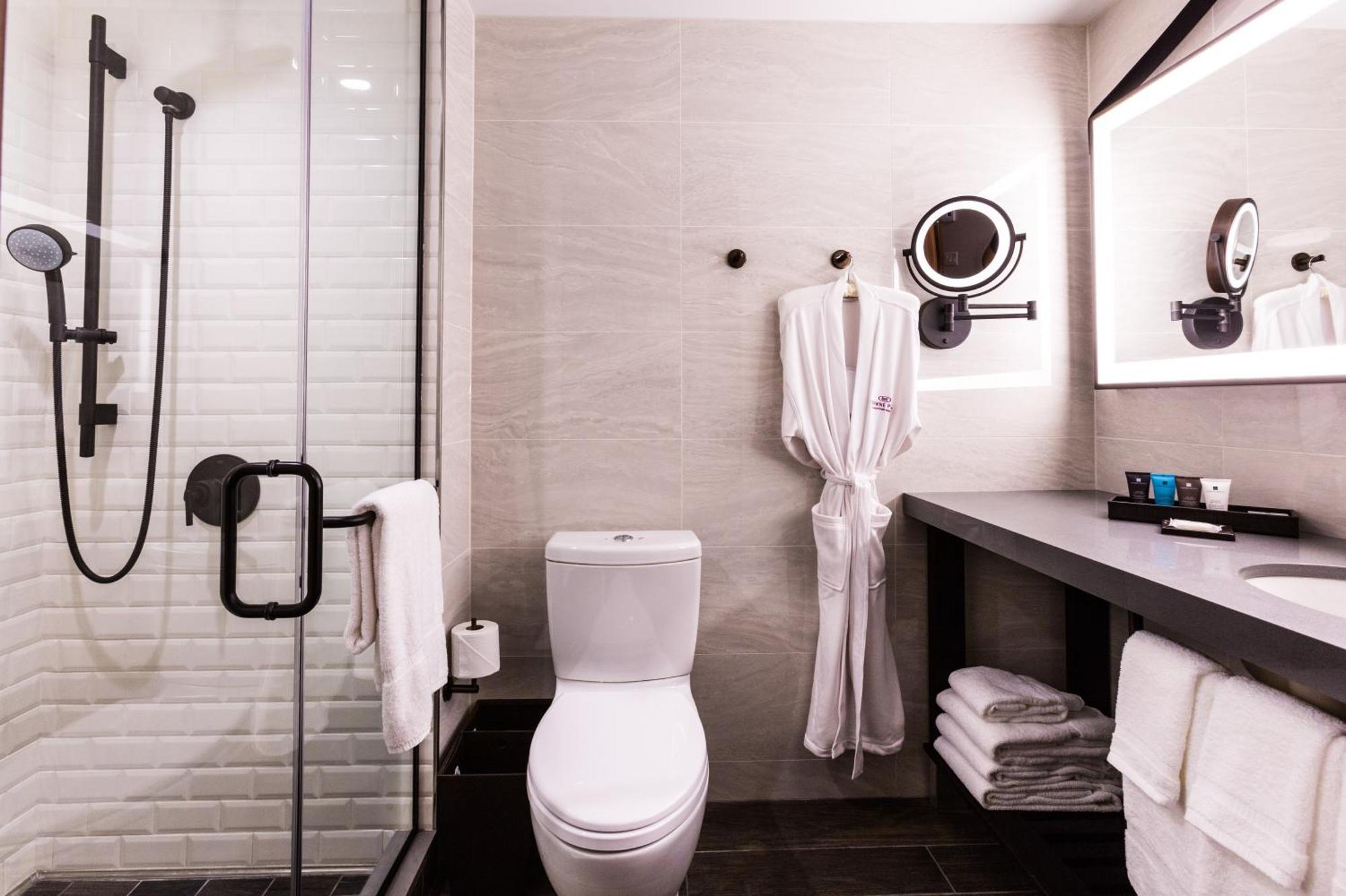 Suite met 1 Slaapkamer, Kingsize Bed en Rolstoeltoegankelijke Douche - Geschikt voor Personen met een Lichamelijke Beperking