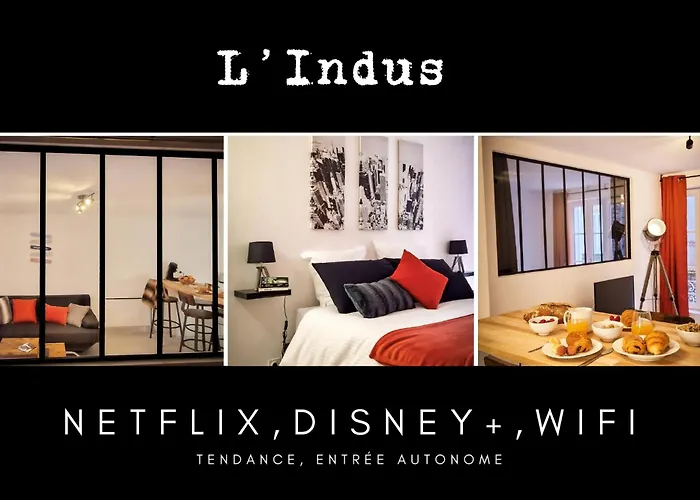 L'Indus 3 étoiles Wifi, Netflix, Disney, Coeur de Bastide