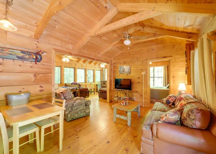 All-Season Sunroom + Hot Tub: Marion Cabin Retreat