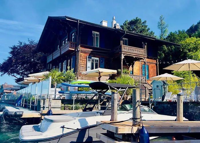Boutique Hotel & Restaurant Niesenblick - Lakefront Rooms With Balcony On Lake Thun - Self Check In & Digitale Reception