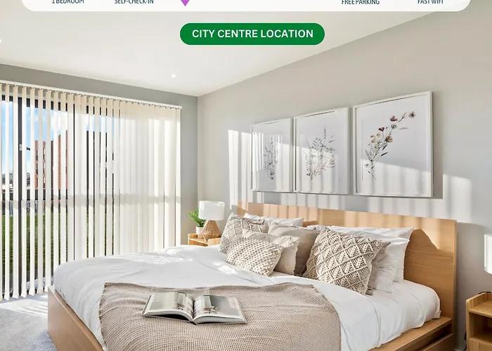 Stunning Apartment • City Centre • Self-Check-In • Fast Wifi • Smart Tv • Communal Terrace
