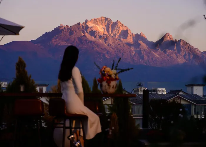 Lijiang Old Town Xiyu Shandu Resort Hotel -Rooftop Golden Sunrise Over Jade Dragon Peak, Naxi Cultural Experience