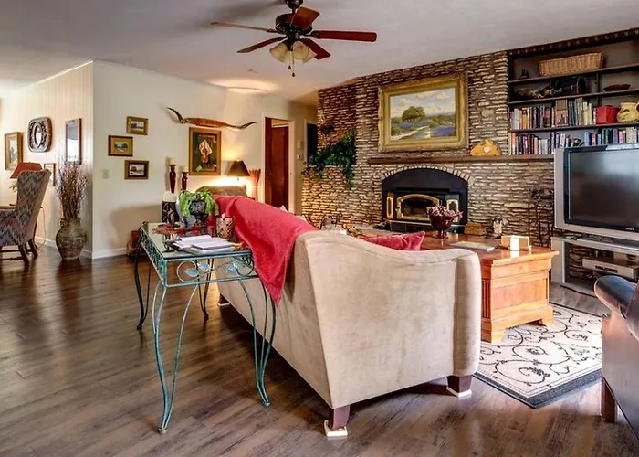Lovely Cottage Rental With Waterfall On San Gabriel River Near Austin, Texas