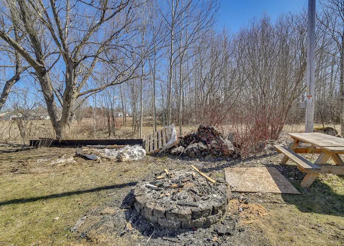 All-Season Seney Home W/ Private Yard & Fire Pit!