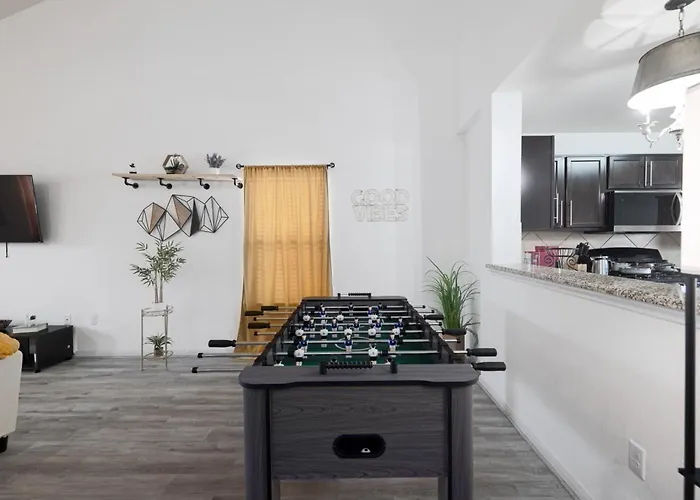 Kitchen Foosball Fenced Yard Parking