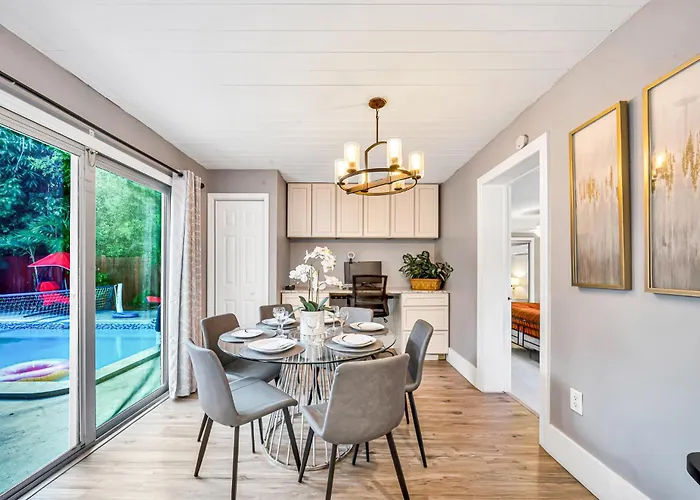 Heated Pool Spa Bbq 10 Ppl Near Beach & Downtown